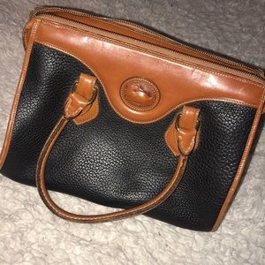 Vintage Dooney & Bourke Black and Tan Leather Bag